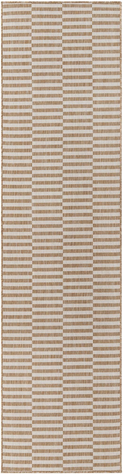 2' 7 x 10'  Washable Striped Indoor / Outdoor Runner Rug