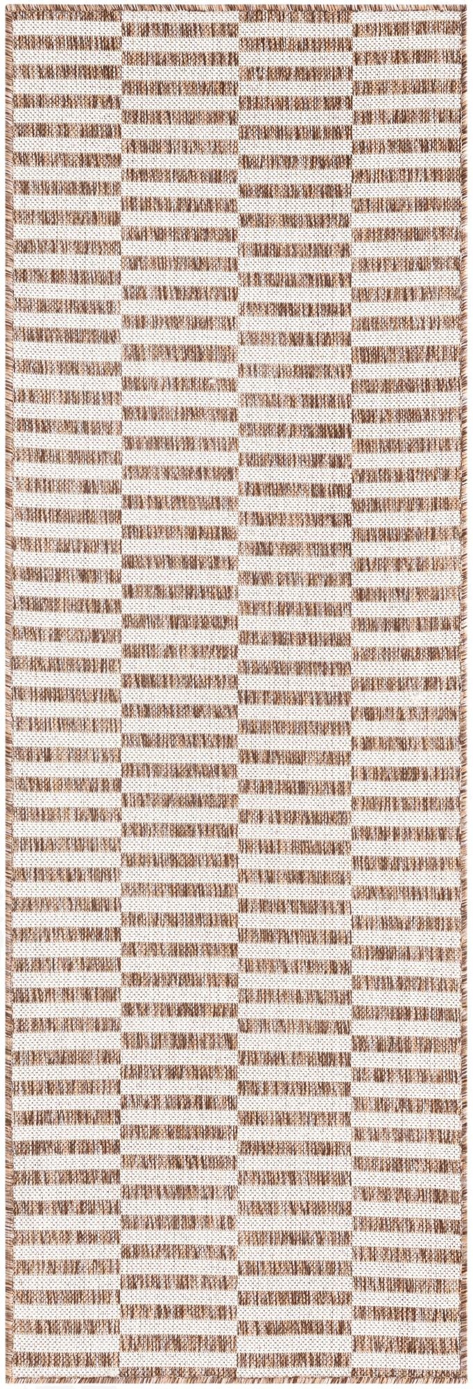 2' x 6'  Washable Striped Indoor / Outdoor Runner Rug