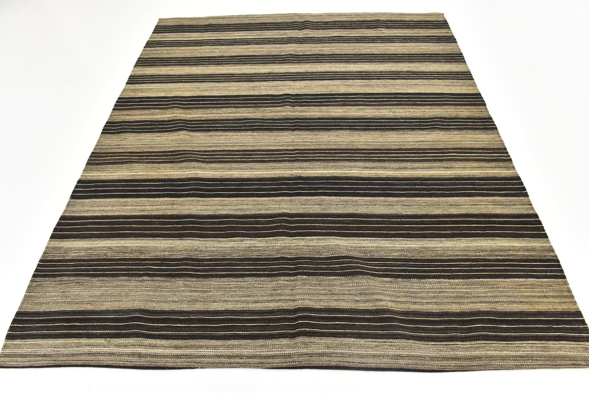 6' x 7' 2 Hand Woven Kilim Modern Wool Square Rug