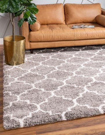 Taupe Marrakesh Shag Square Rug