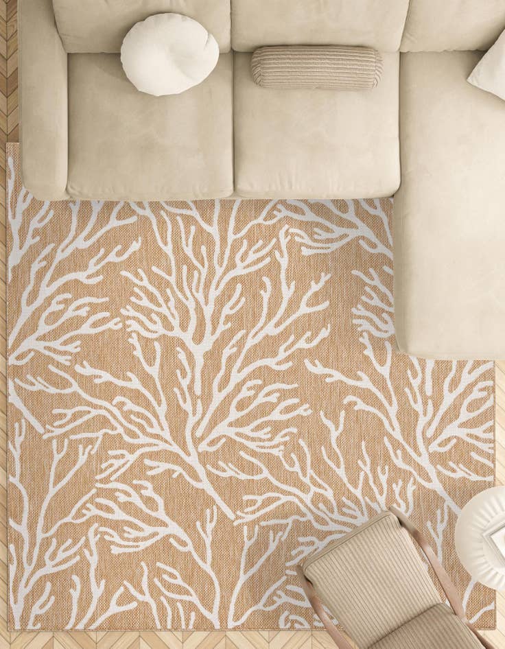 Detail image of 13' x 13'  Washable Coastal Indoor / Outdoor Square Rug