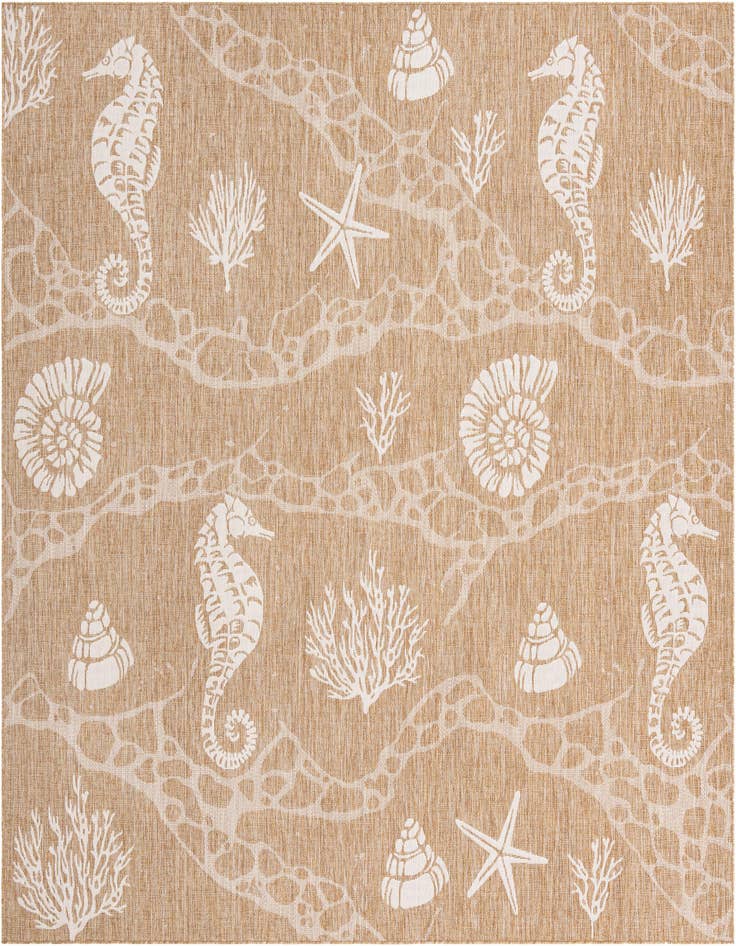 Detail image of 10' x 10' Easy-Clean Coastal Indoor / Outdoor Square Rug