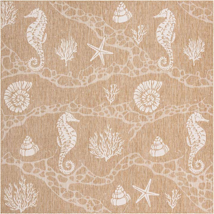 10' x 10' Easy-Clean Coastal Indoor / Outdoor Square Rug