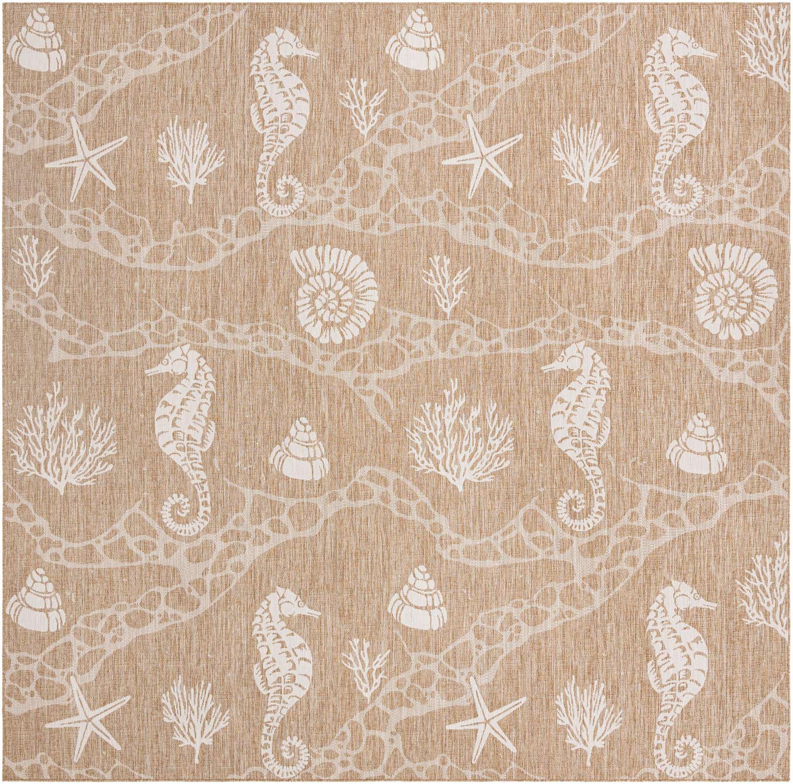 12' x 12' Easy-Clean Coastal Indoor / Outdoor Square Rug