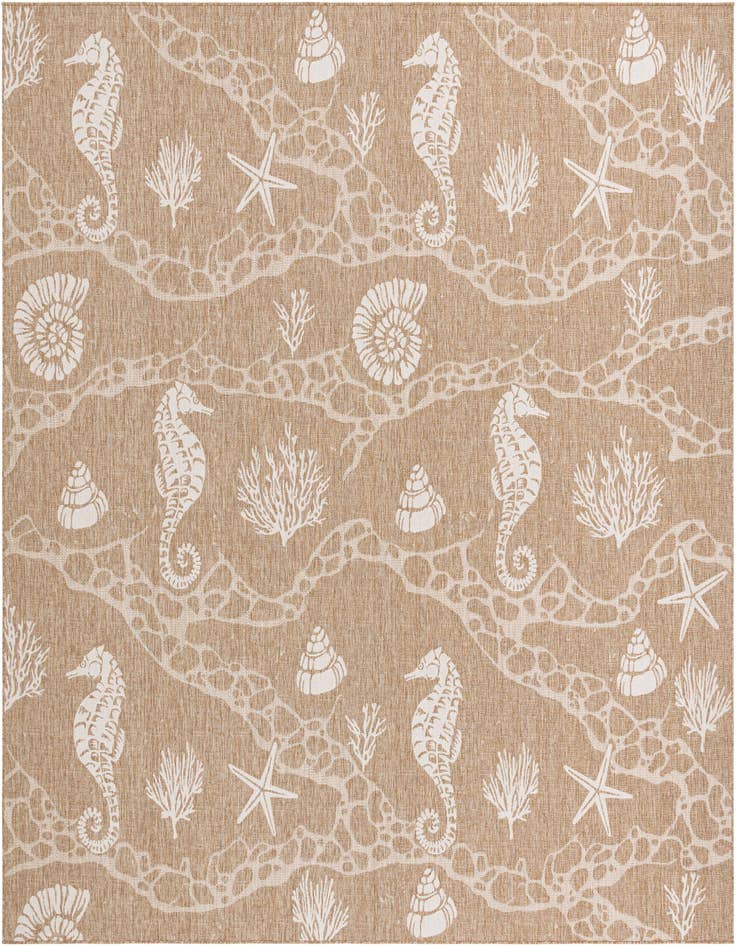 Detail image of 13' x 13' Easy-Clean Coastal Indoor / Outdoor Square Rug