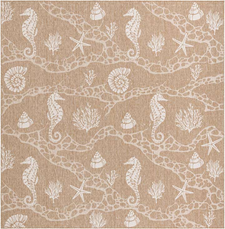 13' x 13' Easy-Clean Coastal Indoor / Outdoor Square Rug