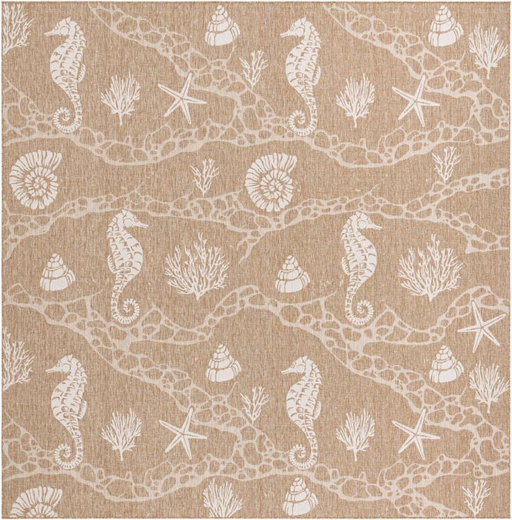 Detail image of 13' x 13' Easy-Clean Coastal Indoor / Outdoor Square Rug