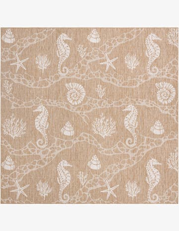 12' x 12' Easy-Clean Coastal Indoor / Outdoor Square Rug