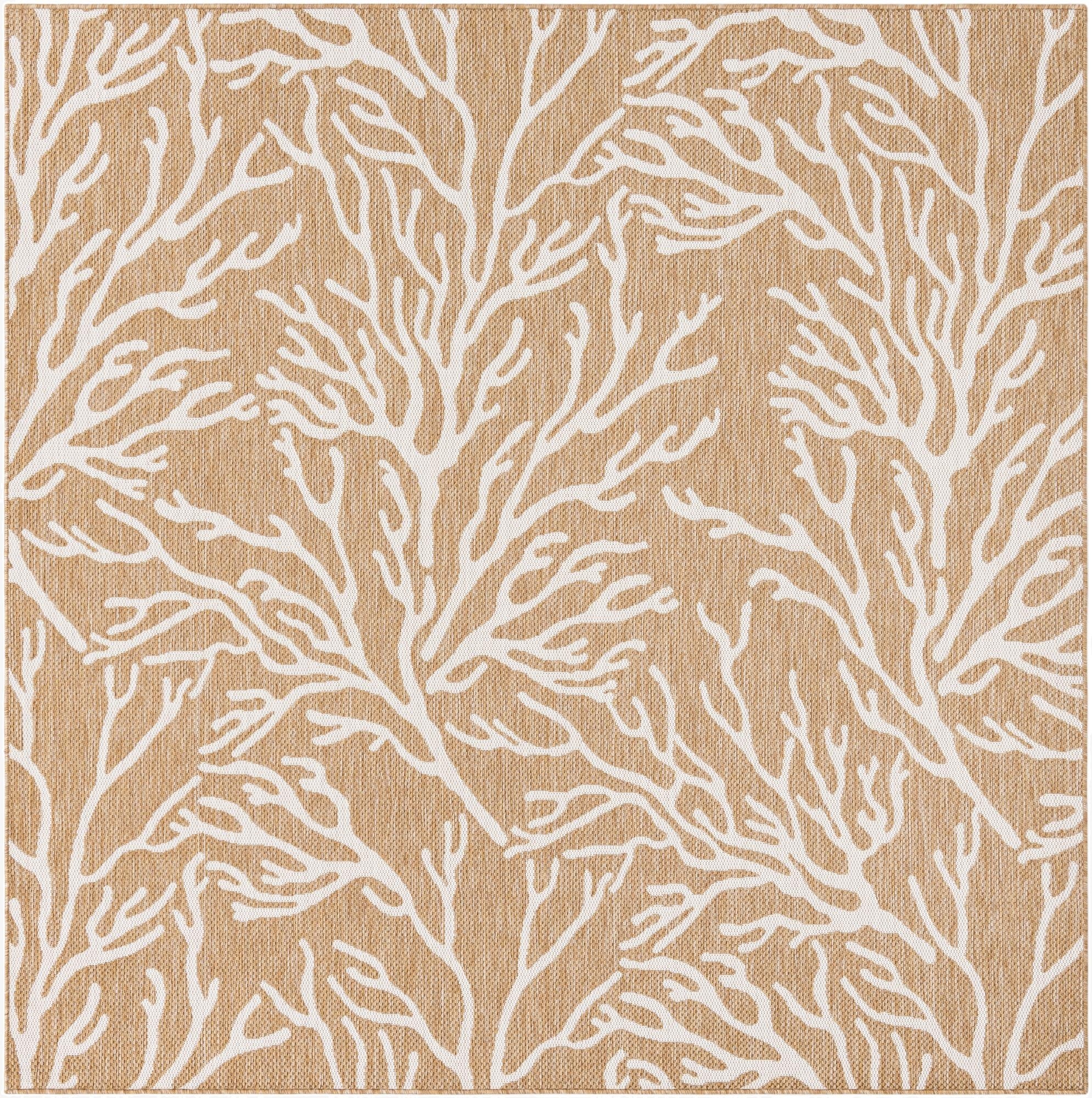 7' 10 x 7' 10  Washable Coastal Indoor / Outdoor Square Rug