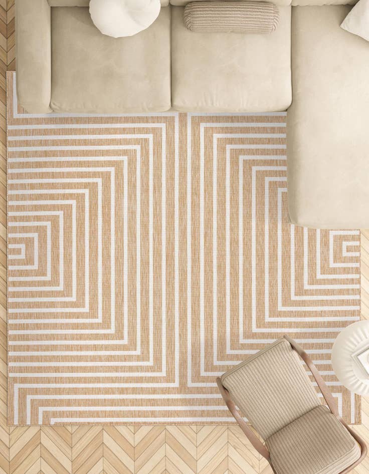 Detail image of 13' x 13'  Washable Modern Indoor / Outdoor Square Rug