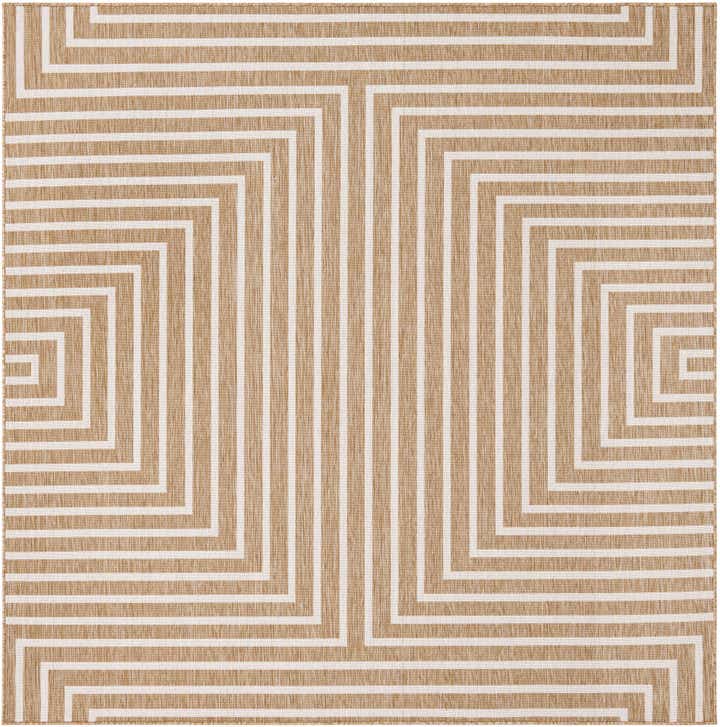 7' 10 x 7' 10 Easy-Clean Modern Indoor / Outdoor Square Rug