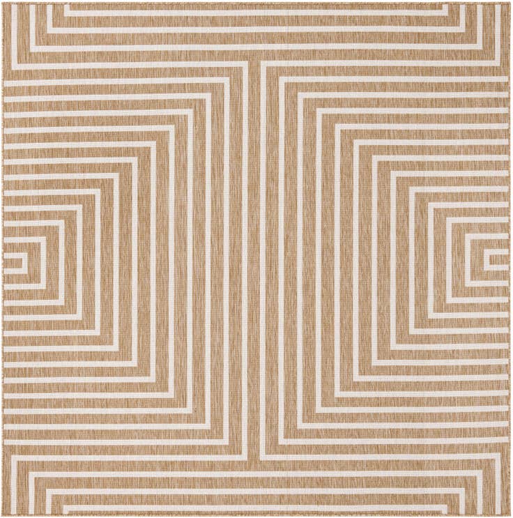 Detail image of 7' 10 x 7' 10 Easy-Clean Modern Indoor / Outdoor Square Rug