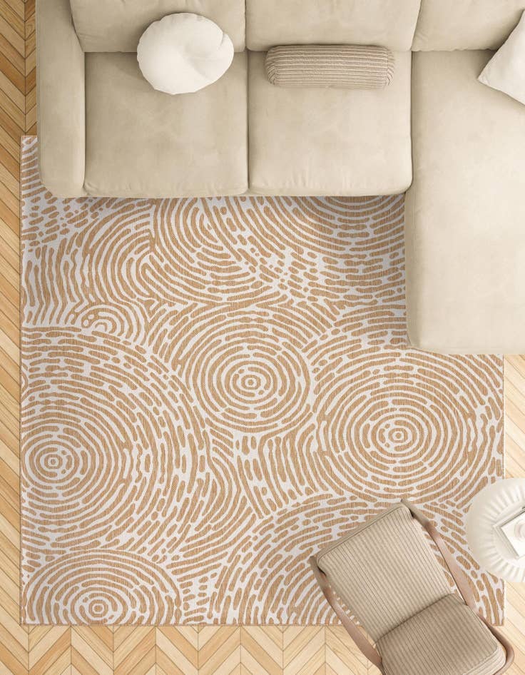 Detail image of 13' x 13'  Washable Modern Indoor / Outdoor Square Rug