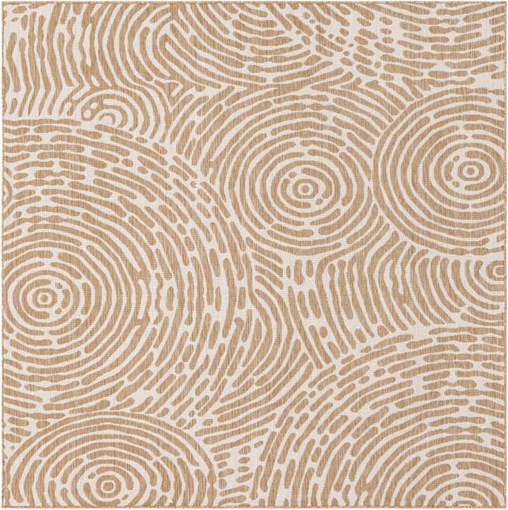 7' 10 x 7' 10 Easy-Clean Modern Indoor / Outdoor Square Rug