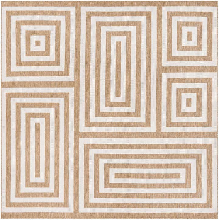 10' x 10' Easy-Clean Modern Indoor / Outdoor Square Rug