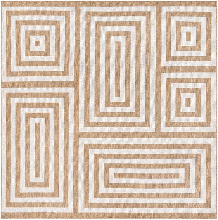 Detail image of 10' x 10' Easy-Clean Modern Indoor / Outdoor Square Rug