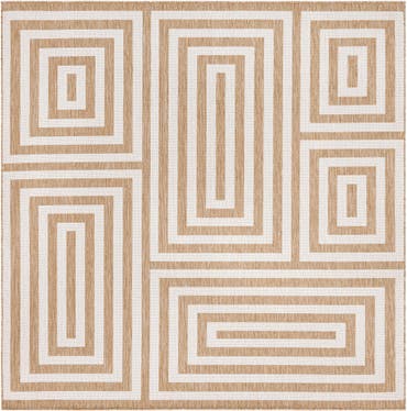 7' 10 x 7' 10  Easy-Clean Modern Indoor / Outdoor Square Rug