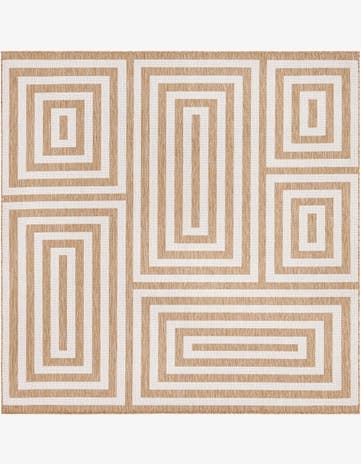 Taupe Easy-Clean Modern Indoor / Outdoor Square Rug