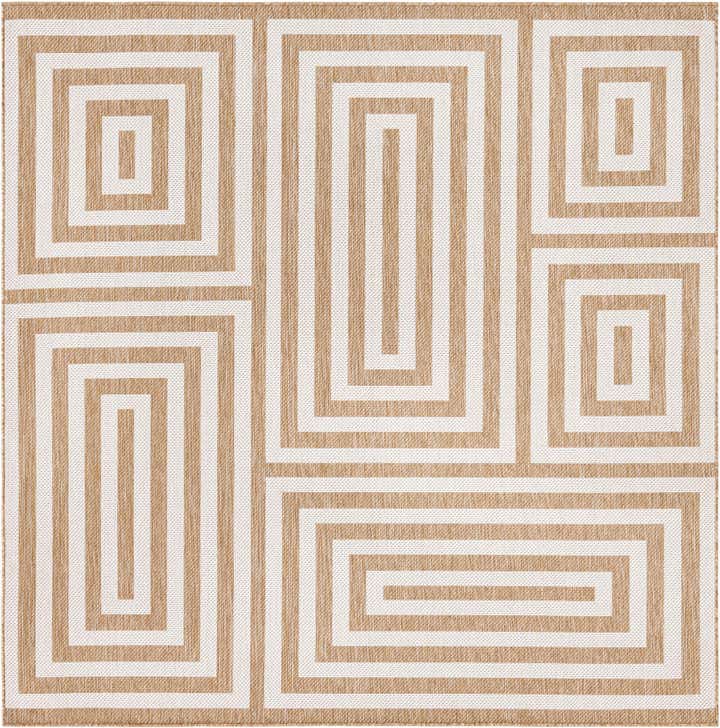 7' 10 x 7' 10 Easy-Clean Modern Indoor / Outdoor Square Rug