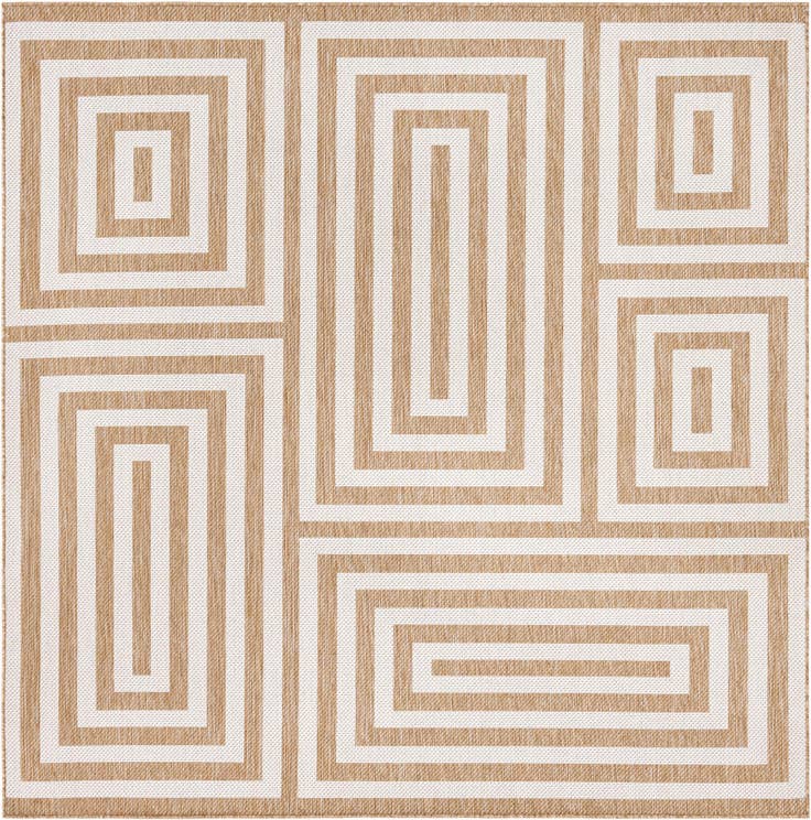 Detail image of 7' 10 x 7' 10 Easy-Clean Modern Indoor / Outdoor Square Rug