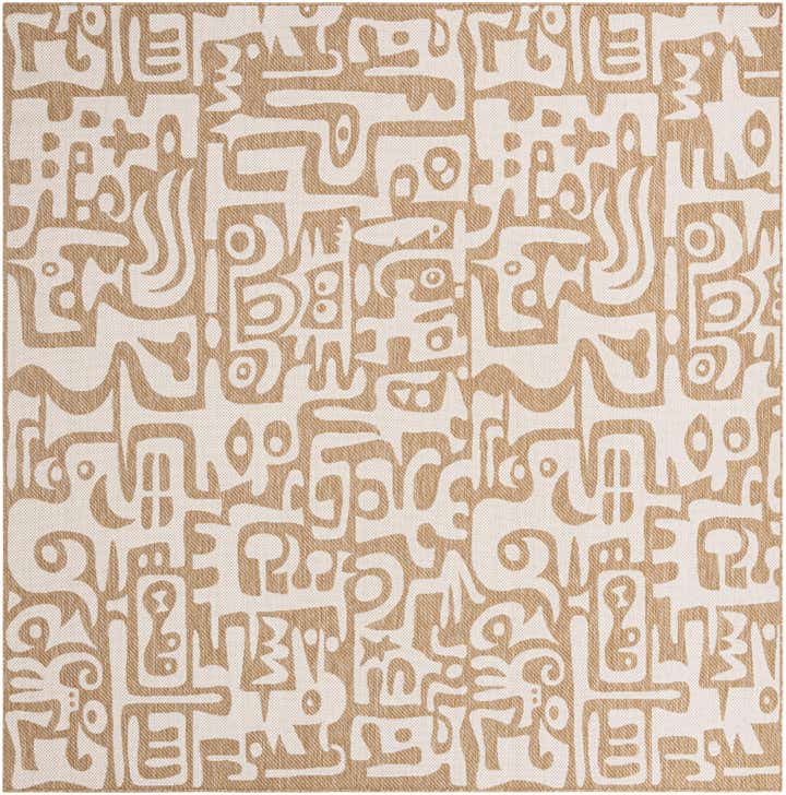 10' x 10' Easy-Clean Modern Indoor / Outdoor Square Rug