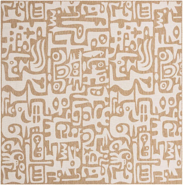 Detail image of 10' x 10' Easy-Clean Modern Indoor / Outdoor Square Rug