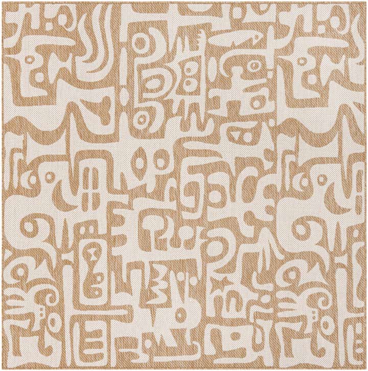 7' 10 x 7' 10 Easy-Clean Modern Indoor / Outdoor Square Rug