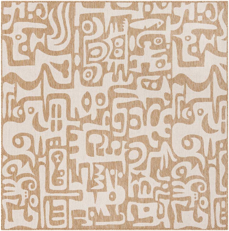 Detail image of 7' 10 x 7' 10 Easy-Clean Modern Indoor / Outdoor Square Rug