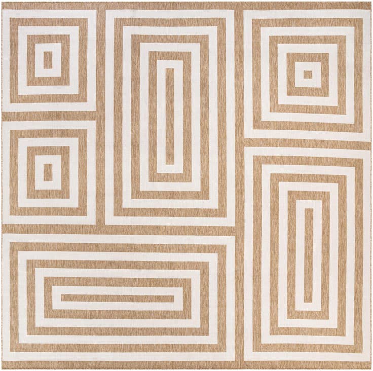 Detail image of 13' x 13' Easy-Clean Modern Indoor / Outdoor Square Rug
