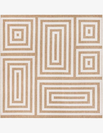Taupe Easy-Clean Modern Indoor / Outdoor Square Rug
