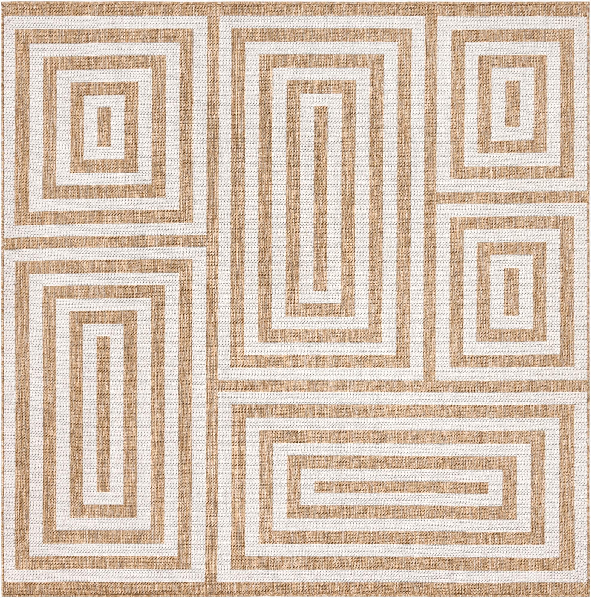 7' 10 x 7' 10  Washable Modern Indoor / Outdoor Square Rug