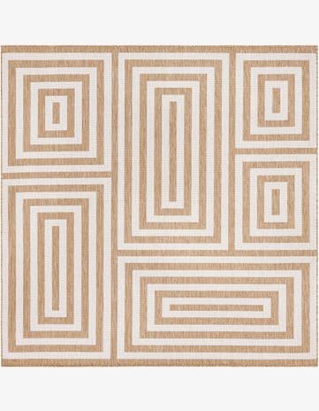 Taupe Easy-Clean Modern Indoor / Outdoor Square Rug