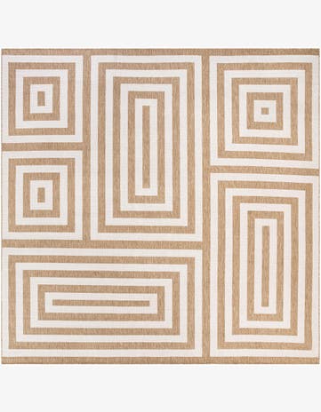 Taupe Easy-Clean Modern Indoor / Outdoor Square Rug