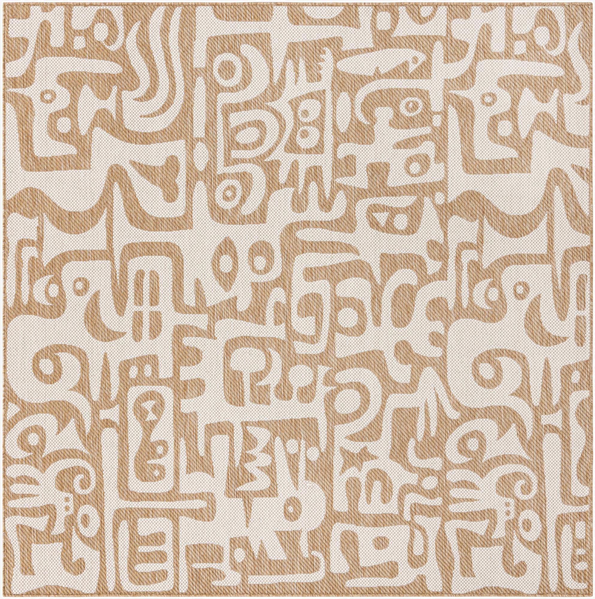 7' 10 x 7' 10  Washable Modern Indoor / Outdoor Square Rug