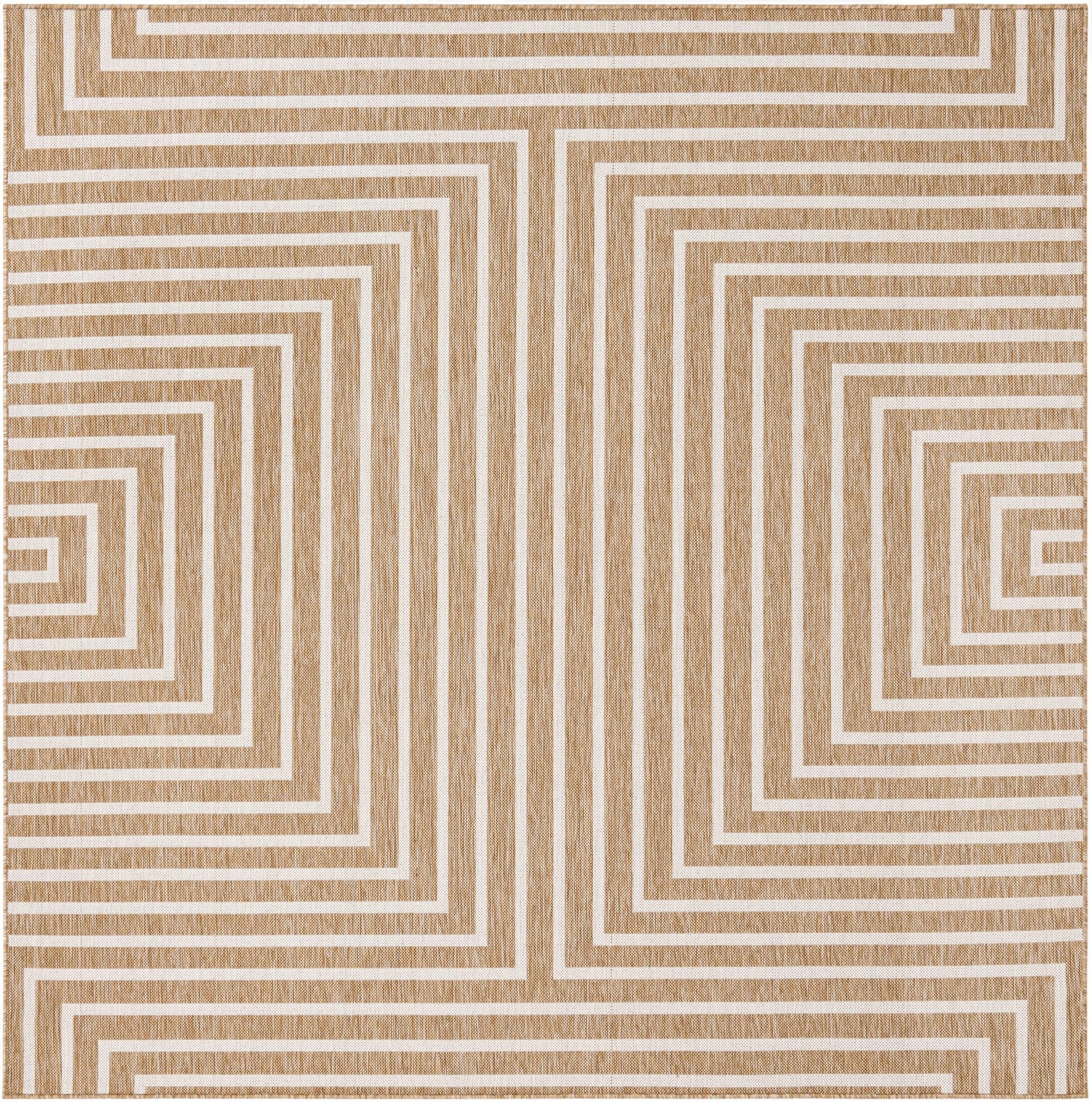7' 10 x 7' 10  Washable Modern Indoor / Outdoor Square Rug