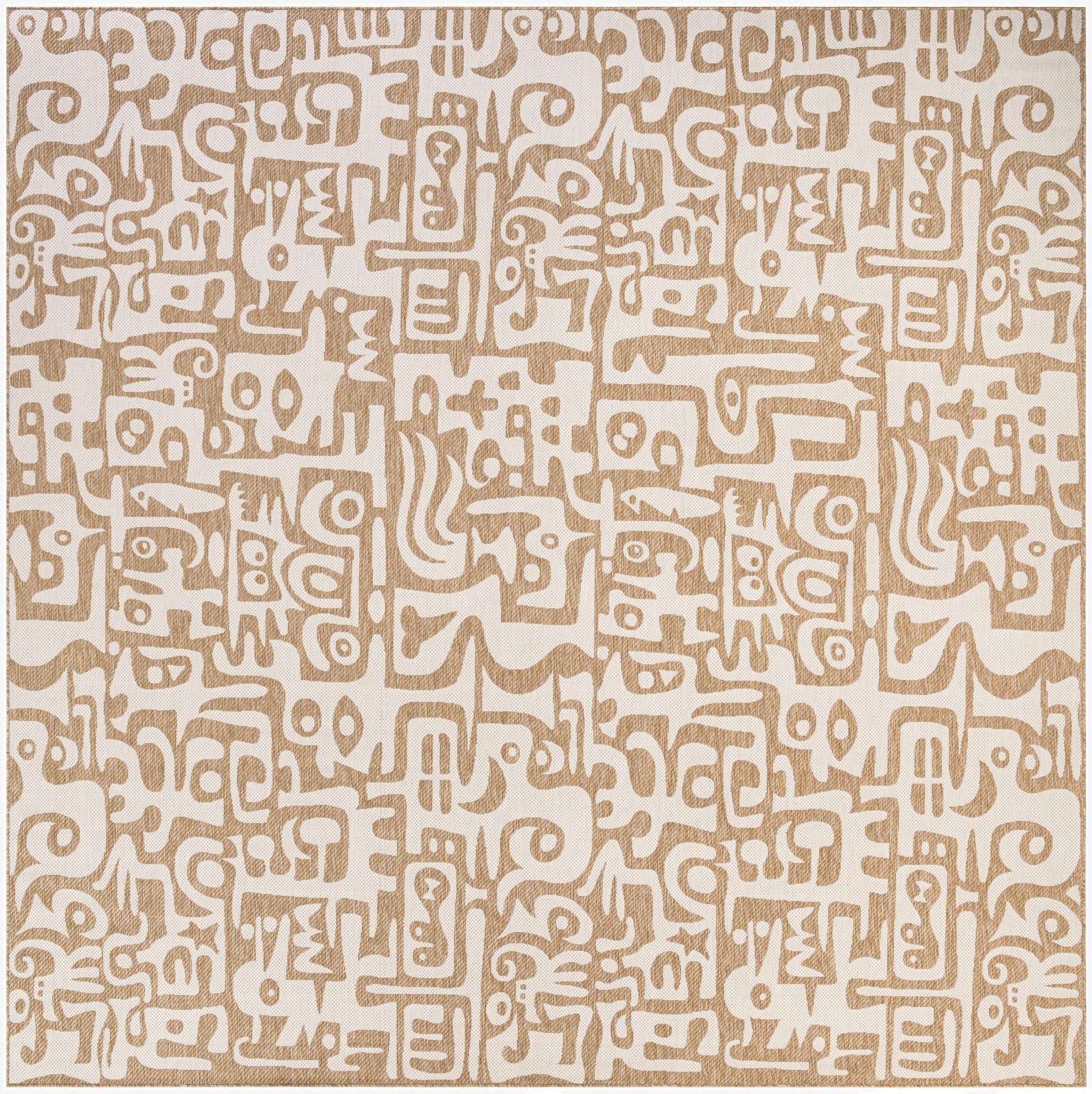 Primary image 13' x 13'  Washable Modern Indoor / Outdoor Square Rug