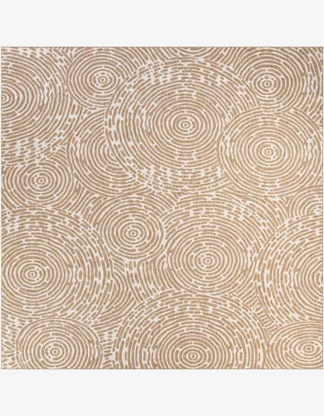 Taupe Easy-Clean Modern Indoor / Outdoor Square Rug