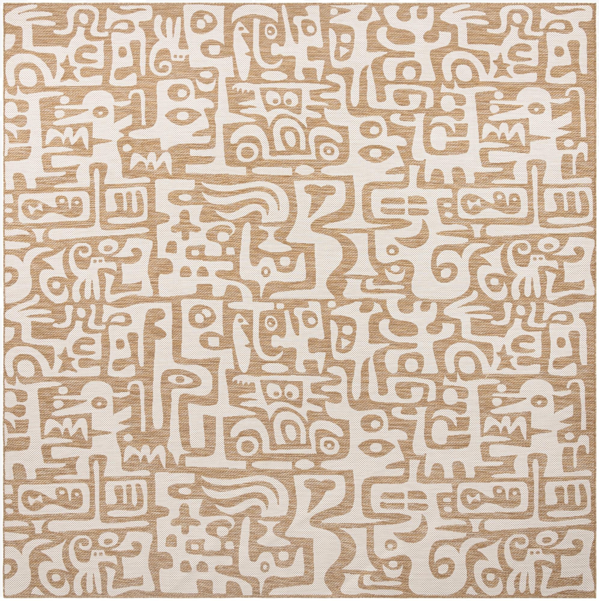 12' x 12' Washable Modern Indoor / Outdoor Square Rug