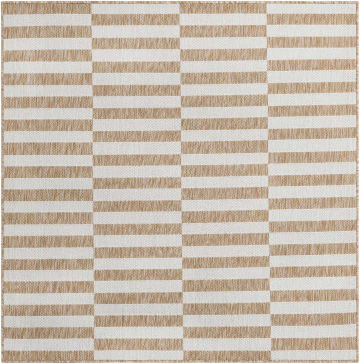 5' 3 x 5' 3 Easy-Clean Ribbon Indoor / Outdoor Square Rug