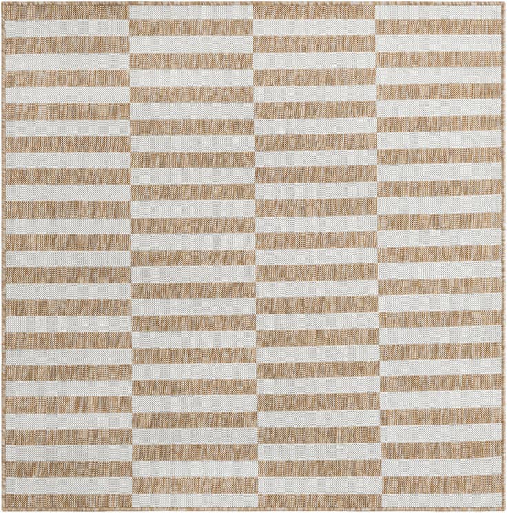 Detail image of 5' 3 x 5' 3 Easy-Clean Ribbon Indoor / Outdoor Square Rug