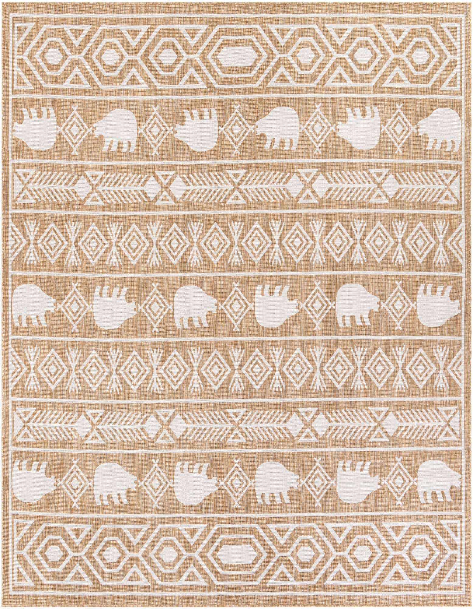 10' x 10' Easy-Clean Southwestern Indoor / Outdoor Square Rug