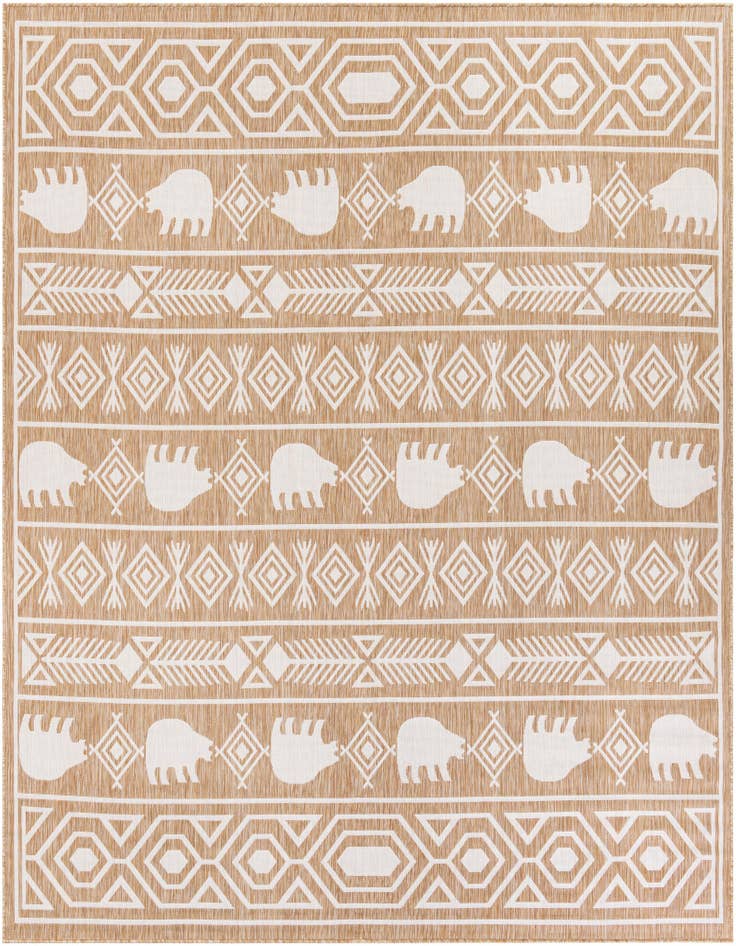 Detail image of 10' x 10' Easy-Clean Southwestern Indoor / Outdoor Square Rug