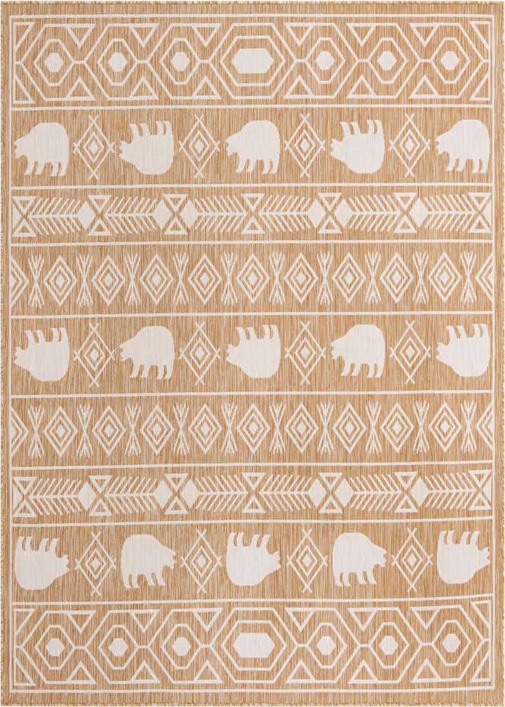 7' 10 x 7' 10 Easy-Clean Southwestern Indoor / Outdoor Square Rug