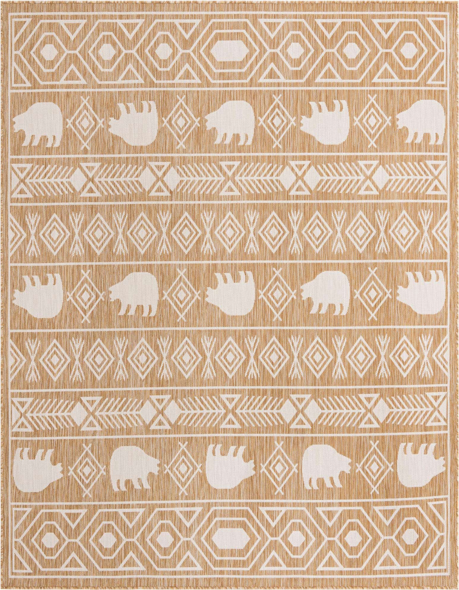 7' 10 x 7' 10 Easy-Clean Southwestern Indoor / Outdoor Square Rug