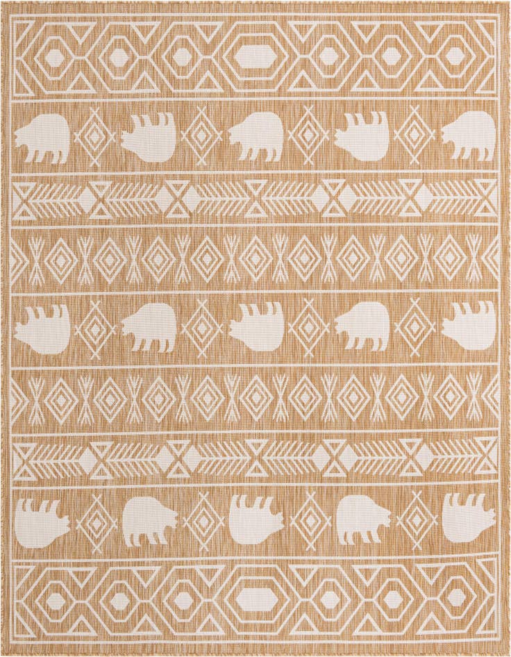 Detail image of 7' 10 x 7' 10 Easy-Clean Southwestern Indoor / Outdoor Square Rug