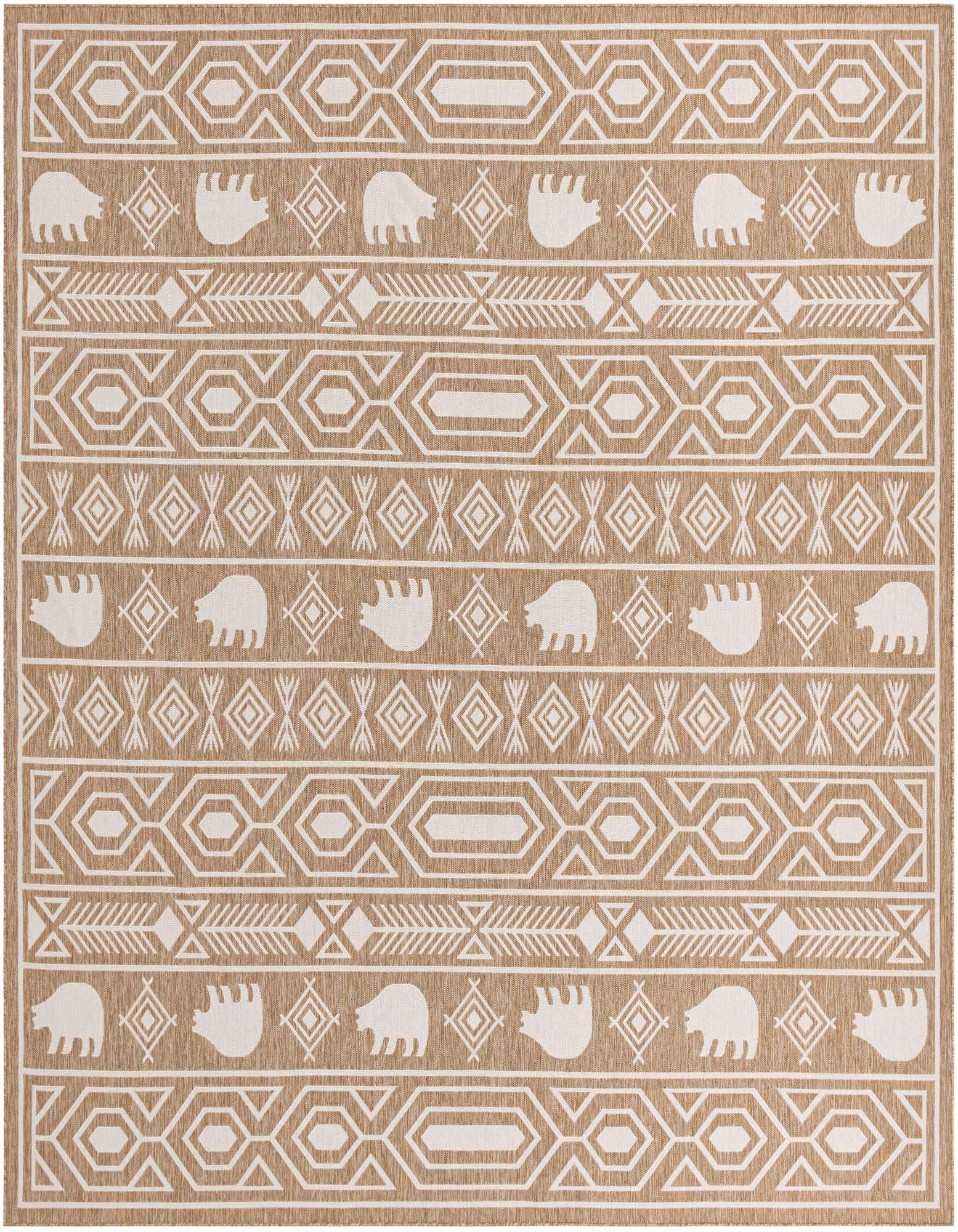 13' x 13' Easy-Clean Southwestern Indoor / Outdoor Square Rug