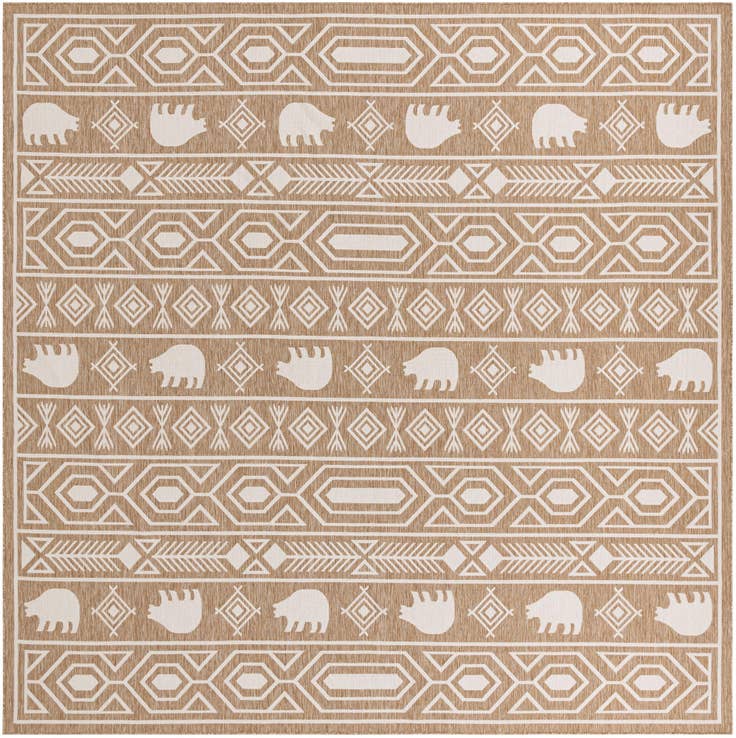 Detail image of 13' x 13' Easy-Clean Southwestern Indoor / Outdoor Square Rug