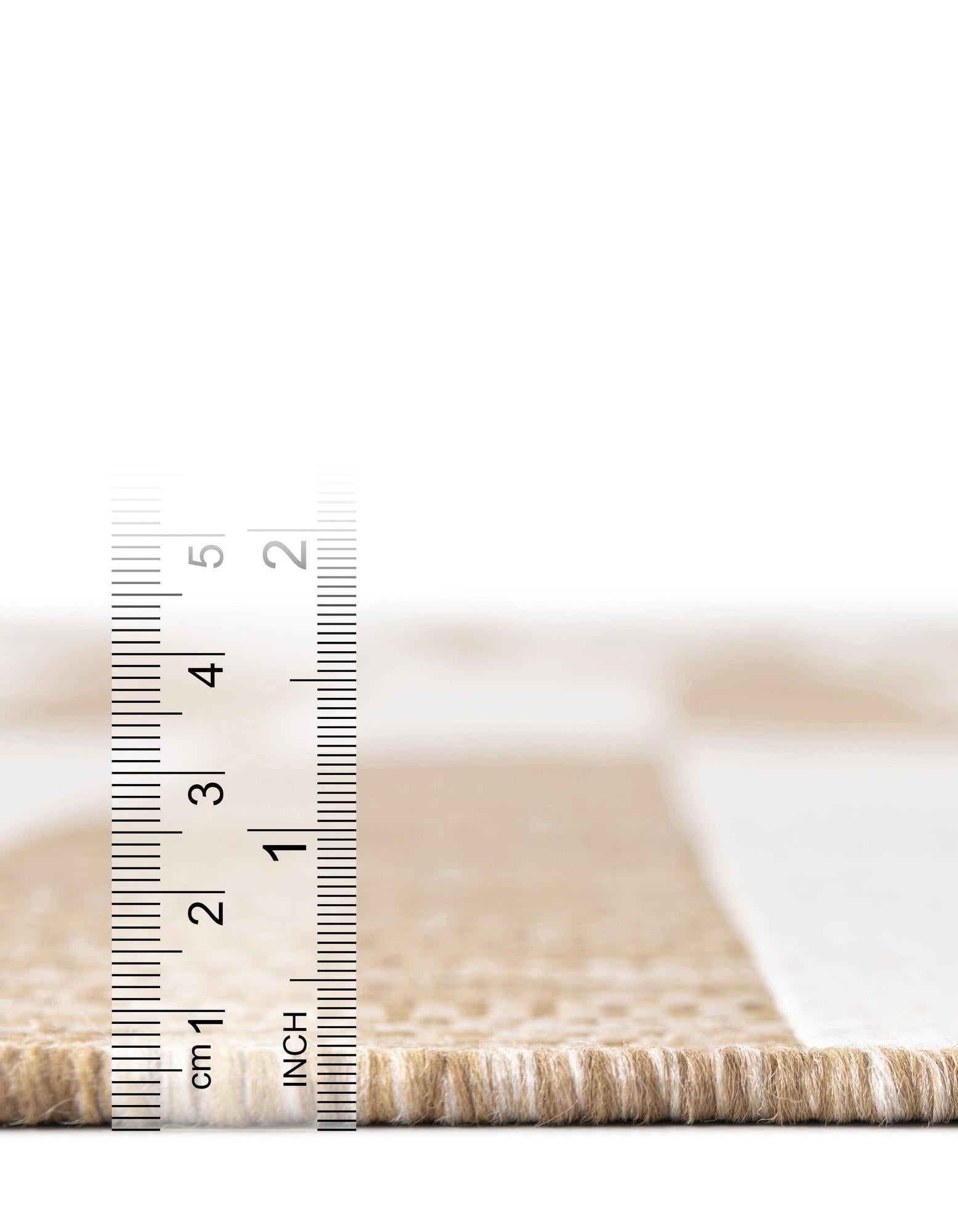5' 3 x 5' 3 Easy-Clean Striped Indoor / Outdoor Square Rug