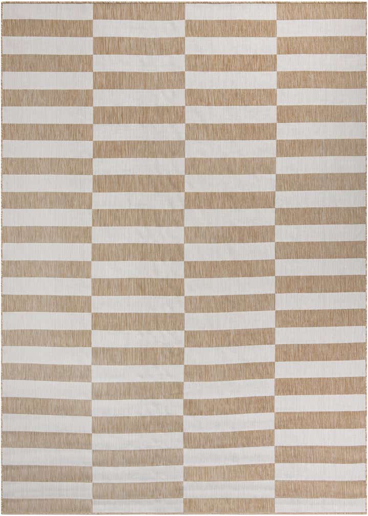 10' x 10' Easy-Clean Striped Indoor / Outdoor Square Rug