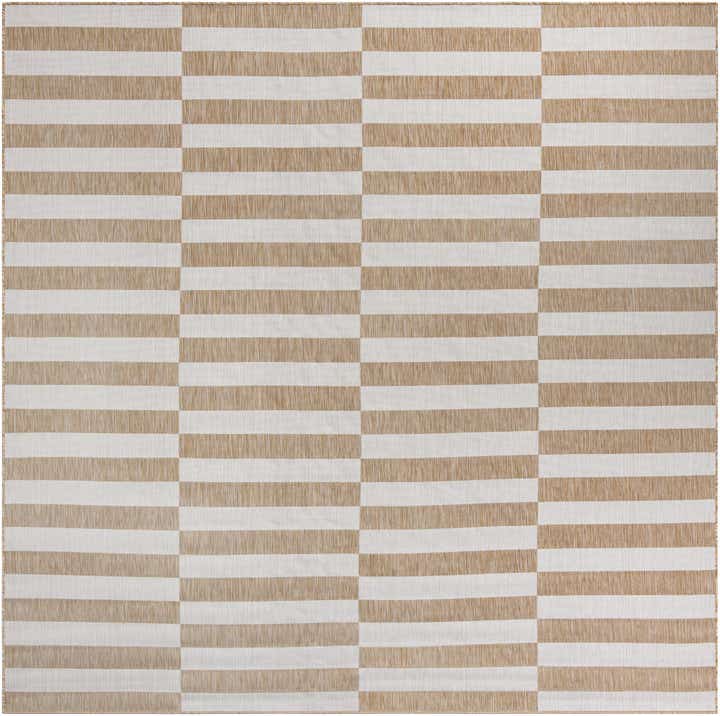 10' x 10' Easy-Clean Striped Indoor / Outdoor Square Rug